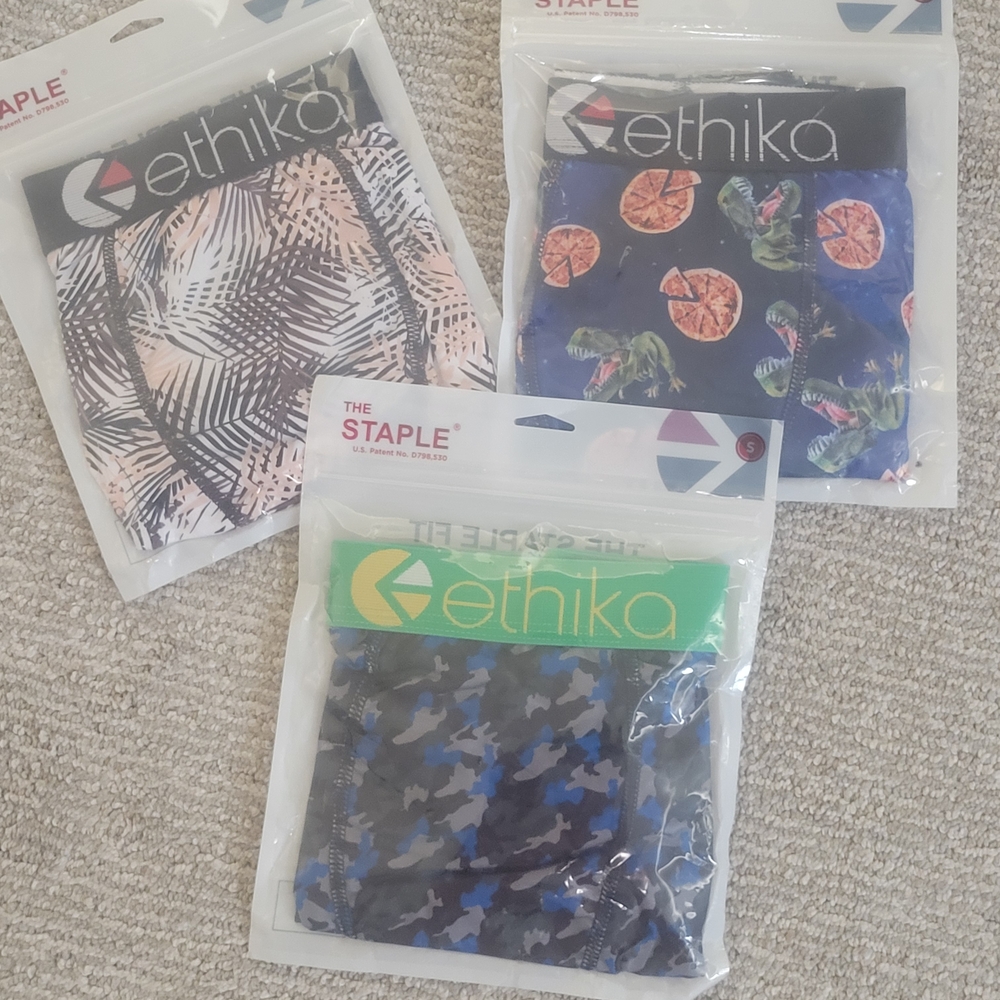 Ethika Men's Size Small Boxer Briefs - Black, Blue, Multicolor Lot Of 3